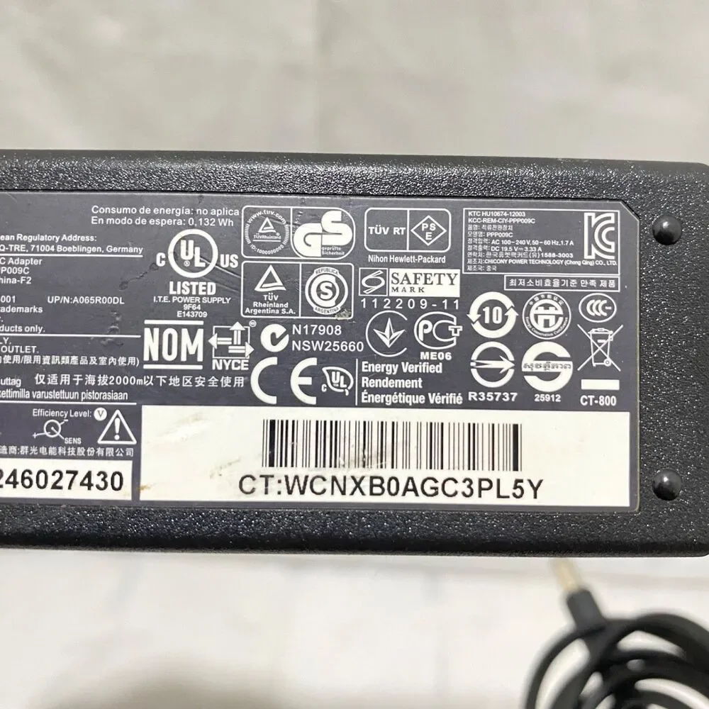 HP 65W AC Adapter Power Supply Charger PPP009C 677774-002 693711-001